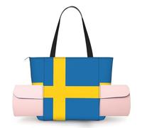 Swedish Flag Print Ladies Handbag Multi Purpose Casual Bag Durable Camping Bag Hiking Bag for Workout Beach Travel