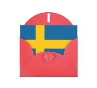 Swedish flag Print Shimmer Blank Greeting Cards with Envelopes, Elegant DIY Invitations,Thank You Notes