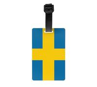 Swedish Flag Printed Anti-Lost Luggage Tags Luggage Tags Suitable for Suitcases Backpacks and Golf Bags