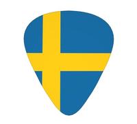 Swedish flag Printed pick set - 12 pieces, thin, medium and thick guitar picks, suitable for guitar, bass, electric guitar and ukulele