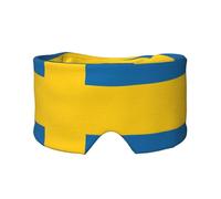 Swedish Flag Printed Sleeping Blindfold, Padded Ear Warmer Mask, Adjustable Head Wrap, for Deep Relaxation