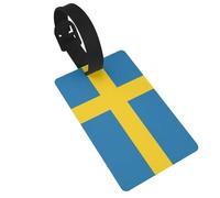 Swedish Flag Printed Travel Bag Labels Unique Suitcase Identifiers with Personal Information Column
