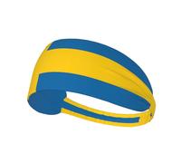Swedish Flag Printing Double-Sided,Unisex Elastic Sports Headband,Ideal As A Gift for Sports-Loving Friends,Family