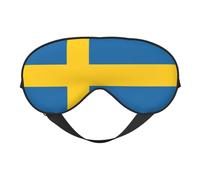 Swedish Flag Sleep Mask,100% Natural Mulberry Silk Eye Mask with, Ultra-Soft Eye Covers for Sleeping, Travel, Nap
