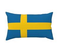 Swedish flag Velvet Pillow Cover 20x36-Ultra Soft Plush Cushion Case with Hidden Zip, Decorative Throw Pillow Cover