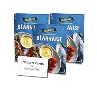 Swedish Food Bundle Includes: 3x Bla Band Bearnaise Sauce Sachets (3x 22g) Perfect with Grill or Roasted Meat (9 Sachets in Total) & Recipes Cards/Cooking Ideas by Donny & Dev
