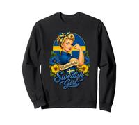 Swedish Girl Sweden Flag Pride Woman Roots Sweatshirt