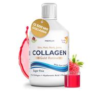 Swedish Nutra - 12,500 mg Hydrolyzed Marine Collagen & Gold Retinol Liquid Supplement - 500 ml Pack, 20 Day Supply | Pure Peptide & Hyaluronic Acid for Healthy Hair, Skin, Nails & Joints I Sugar-Free