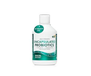 Swedish Nutra Encapsulated Probiotics Max - 25 Billion CFU Liquid Probiotics with Vitamin C & L-Glutamine - 9 Vegan Strains for Gut Health & Immune Support - 500ml Sugar Free (33 Day Supply)