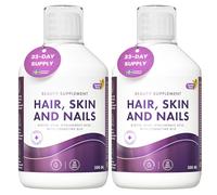 Swedish Nutra - Hair, Skin and Nails Liquid Supplement - 2 Packs of 500 ml, 66 Day Supply | Full of Vitamins, Biotin, Collagen, MSM, CoQ10 I 100% Natural Orange Flavour | Vegan and Gluten Free