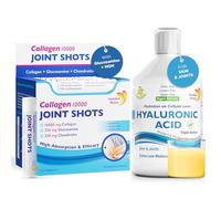 Swedish Nutra - Hyaluronic Acid Liquid & Joint Shots Bundle | Vitamin C, Glucosamine, Turmeric & Collagen Type I, II & III Supplement | Support Skin Hydration & Joints | Sugar-Free & Natural Flavours