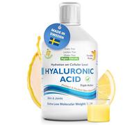 Swedish Nutra - Hyaluronic Acid Liquid Supplement - Pack of 500 ml, 33 Day Supply | Plus Vitamin C & Silica for Skin & Joint Hydration | Vegan & Free from Sugar & Gluten | 100% Natural Lemon Flavour