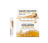 Swedish Nutra - Hydrolysed Marine Collagen, 15,000mg Liquid Supplement - 30 x 25ml Daily Shots | Peptides (Type I & III), Hyaluronic Acid, Biotin & Vitamins for Hair, Skin, Nails & Joints | Sugar Free