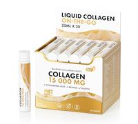 Swedish Nutra - Hydrolysed Marine Collagen, 15,000mg Liquid Supplement - 30 x 25ml Daily Shots | Peptides (Type I & III), Hyaluronic Acid, Biotin & Vitamins for Hair, Skin, Nails & Joints | Sugar Free