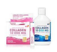 Swedish Nutra Marine Collagen 10,000 mg Liquid 500 ml & 20 Daily Shots | Hydrolysed peptides & vitamins for hair, skin, nails & joints; sugar-free liquid + daily shots bundle for men & women