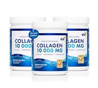 Swedish Nutra Marine Collagen 10,000 mg Unflavoured Powder, 3 x 300 g | Type 1 & 3 hydrolysed marine peptide powder to minimise fine lines & wrinkles and improve skin elasticity; mix into drinks