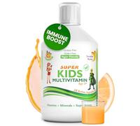 Swedish Nutra - Super Kids Multivitamin Liquid Food Supplement - 500 ml, 33 Day Supply | Vitamins, Minerals & Super Greens to Boost Growth, Energy & Immunity | Natural Orange Flavour | Age 3+