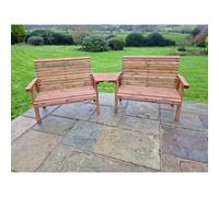 Swedish Redwood Angled Garden Tete a Tete by Croft - 4 Seats