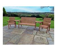 Swedish Redwood Angled Garden Tete a Tete by Croft - 5 Seat