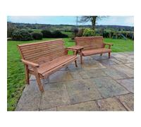 Swedish Redwood Angled Garden Tete a Tete by Croft - 6 Seats