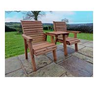 Swedish Redwood Straight Garden Tete a Tete by Croft - 2 Seats