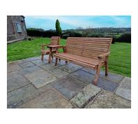 Swedish Redwood Straight Garden Tete a Tete by Croft - 4 Seats