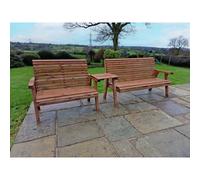 Swedish Redwood Straight Garden Tete a Tete by Croft - 5 Seats