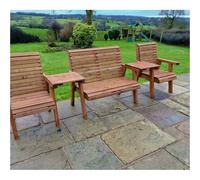 Swedish Redwood Straight Garden Tete a Tete by Croft - 5 Seats