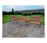 Swedish Redwood Straight Garden Tete a Tete by Croft - 7 Seats
