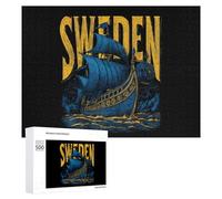 Swedish Sweden Ship Funny Wooden Puzzle Adults Difficult Jigsaw Puzzles with Storage Box for Family Game Birthday Gift