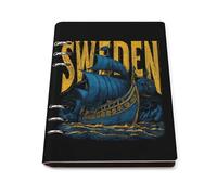 Swedish Sweden Ship Leather A5 Binder Notebook Refillable Travel Journal with 90 Sheets Personal Planner for Women Men