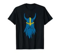 Swedish Sweden Viking Helmet with Horns Scandinavian Warrior Value Graphic T-Shirt