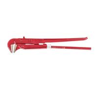 Swedish Type Pipe Wrench 90° Robust Forged Steel Structure. Polished Finish in Contact Areas.