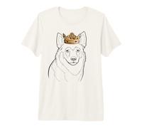 Swedish Vallhund Dog Wearing a Crown Premium T-Shirt