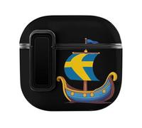 Swedish Viking Ship Sverige Sweden Flag Case Compatible with AirPods 4 Hard Earphone Case Protective Cover