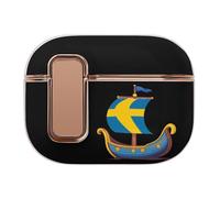 Swedish Viking Ship Sverige Sweden Flag Headphone Case Compatible with Airpod Pro 2 Protective Cover Cute Hard Case