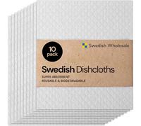 Swedish Wholesale Swedish DishCloths for Kitchen- 10 Pack Reusable Paper Towels Washable - Eco Friendly Cellulose Sponge Microfiber Dish Cloths - Kitchen Essentials - White