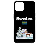 Swedish winter trip souvenir reindeer lover Sweden flag Case for iPhone 13