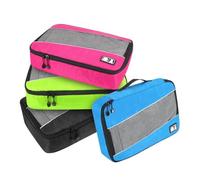 SWEDOU 4pcs Small Travel Organiser Bag for Luggage Suitcase - Mesh Clothes Space Save Waterproof Handy Storage Pouch - 4Color