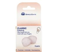 Swedsafe Classic Wax Earplugs 27dB, Moldable Wax Earplugs, for Resting Meditation and Sleep, 6 Pairs, Pink