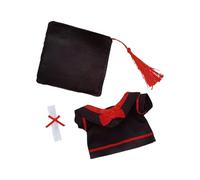 Sweeaau 17cm Doll Graduation Costume 3Pieces Academic Robe Hat With Tassels Collectible Display Outfit For Figure Dolls Display Doll Clothes Graduation Set