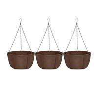 Sweeaau 3Pieces Hanging Plant Container Flower Pots Planter Basket Holder For Balcony And Patio With Nonwoven Fabric Absorbing Hanging Planter