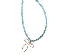 Sweeaau Adjustable Sparkling Crystal Beaded Necklace Elegant Bowknot Design Neckchain For Women Party Jewelry Accessory Fashionable Evening Wear Necklace
