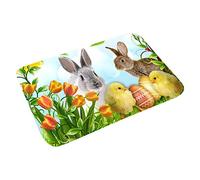 Sweeaau Animal Easter Decoration Floor Mat 23.6x15.7 Inch Doormats Anti-Slip Mat For Indoor Outdoor Entrance Easter Day Decor Prayer Thick
