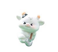Sweeaau Cartoon Cow Sculpture Statue Funny Resin Cow Creative Figurine Funny Collectible Animals Resin Outdoor Pot Decorations