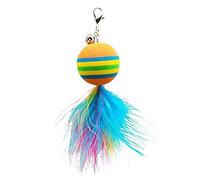 Sweeaau Cats Feathered Toy Wand Teaser With Bells Interactive Catcher Teaser Supplies Replacements ForCats Colorful Cats Automatic For Indoor