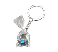 Sweeaau Creative Resin Water Bag Keychain Charm Stylish Resin Fish Keychain with Transparent Water Bag Hangings Decoration Marine Animals Box Jewelry
