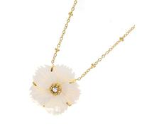 Sweeaau Elegant Pearls Flower Necklace For Women Adjustable Sturdy Alloy Chain Portable For Weddings And Banquets Supplies Pearls Flower Necklace