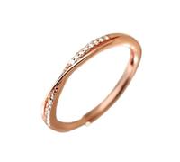 Sweeaau Elegant Women's Crossed Line Rings In Sturdy Alloy Materials Adjustable Designs For Wedding And Anniversary Wear Crossed Line Rings