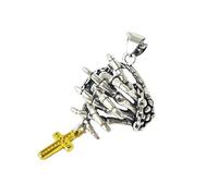 Sweeaau Faithful Skull Crucifix Necklace/Pendant With Prayer Hands Jewelry For Music Festivals And Parties Festival Accessory Faith Symbol Jewelry